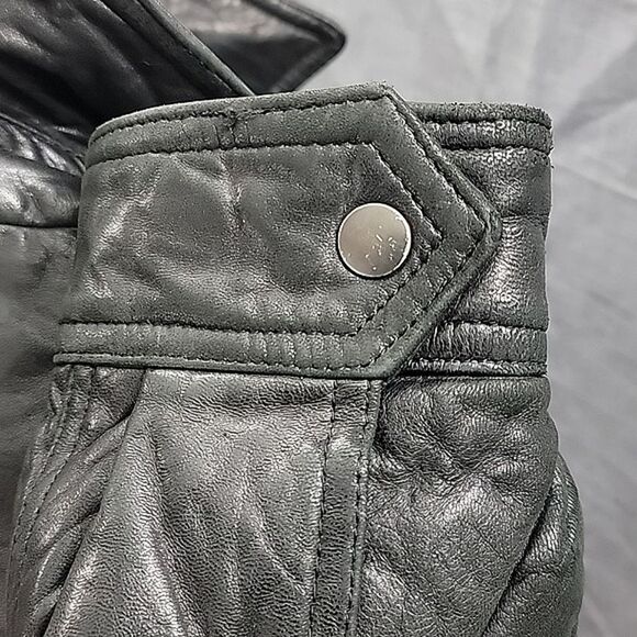Andrew Marc Soft Black leather Field Jacket - Vintage, drawstring, Men's SZ L - Picture 11 of 15